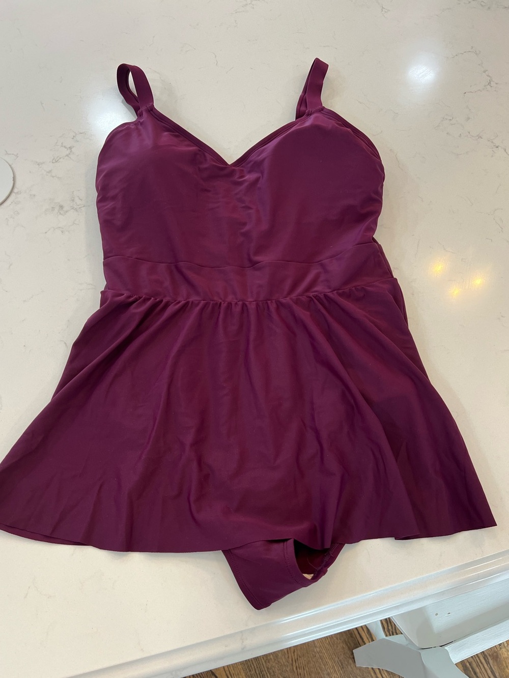 Cupshe Deep Plum Skirted One-Piece Swimsuit
